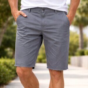 Denver Hayes Gray Casual Shorts Men’s 16x30 Stretch Flat Front Chino Shorts NWT